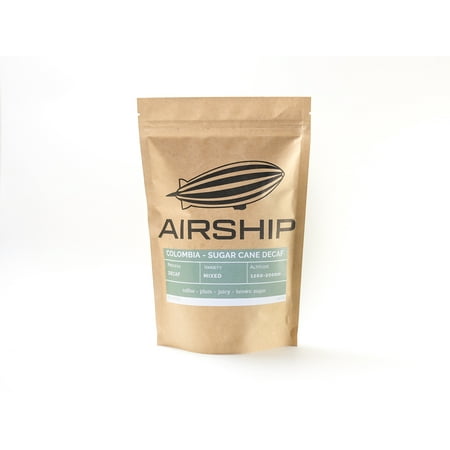 Airship Coffee Colombia Sugar Cane Decaf, Light Roast, Whole Coffee Beans, 8.8 oz
