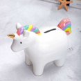 thumbnail image 2 of Alcancía de cerámica con unicornio minimalista, estilo nórdico, arcoíris, 2 of 2