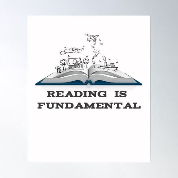 Reading Is Fundamental Poster Wall Art, Modern Wall Decor For Living Room Bedroom, 8x12 UNFRAMED
