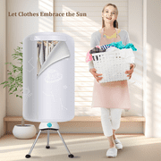 Uten Compact Electric Clothes Dryer, Ventless Folding Laundry Dryer Machine with Dry Bag for Travel, RV, Home, Apartment, Grey