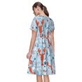 thumbnail image 2 of Bixox Robe d'Été à Manches Courtes pour Femmes Robe Ample Longueur Genou avec Poches-Lobs, 2 of 7
