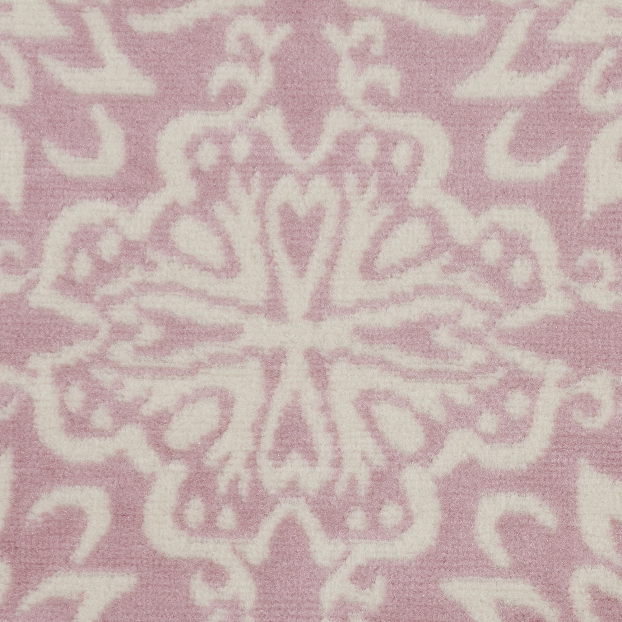 Walmart Bliss Round Area Rug, Floral Ivory/Pink, 5 ft 3 in