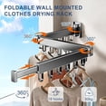 thumbnail image 2 of Tendedero de Ropa, Tendedero Pared Extensible, Tendedero Retractil Pared, Capacidad de Carga 50KG,Ángulo Ajustable 360°, para Ahorro de Espacio para Balcón, Lavandería (Blanco), 2 of 4