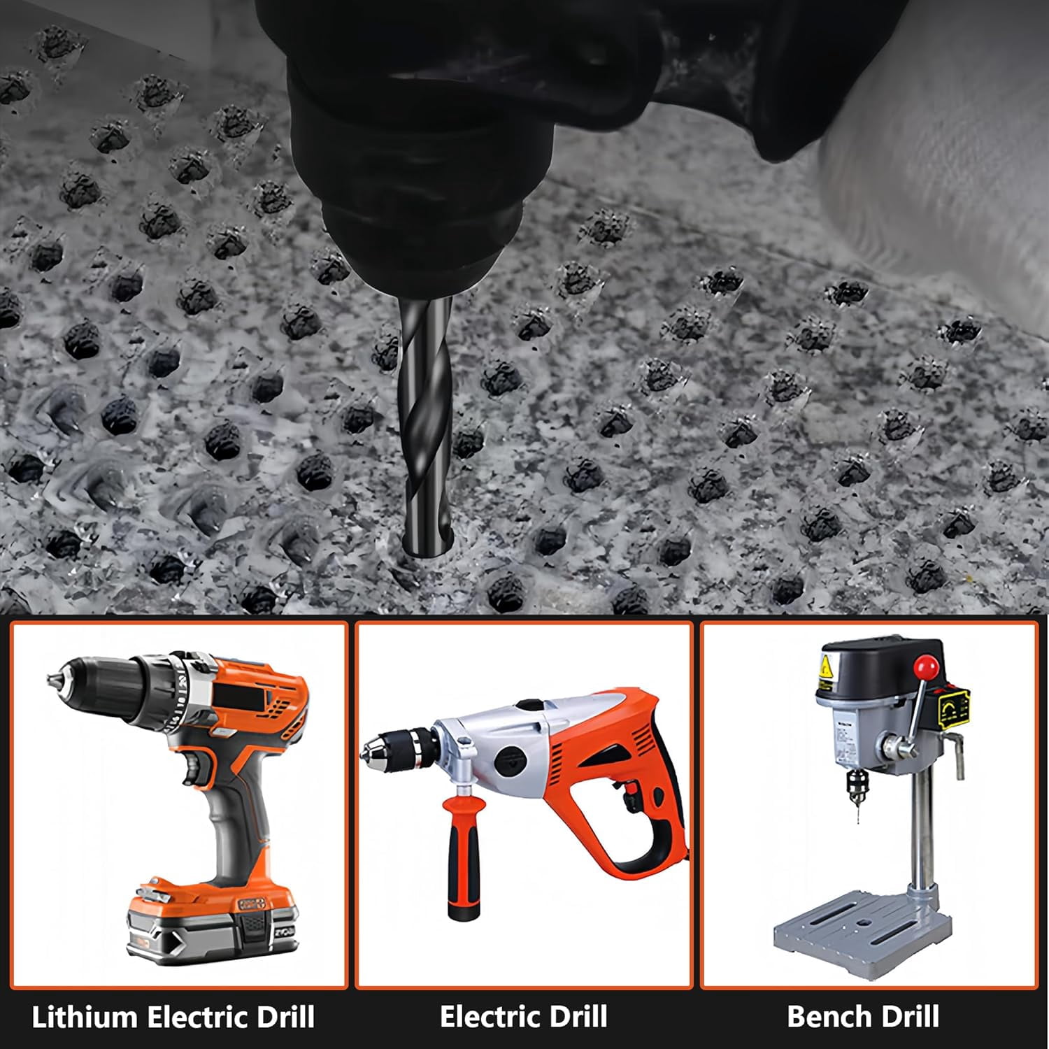 Tile Concrete Drill Bit Set: Masonry Drill Bit Set, Drill Bit Set, 2024 New 4-Edge Cross Drill Bit Set, for Tile Brick Plastic Wood Glass, Universal Hexagonal Shank Cross, Concrete Drill Bit (2Set)