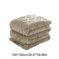 thumbnail image 3 of Gentlesoft Sherpa Fleece Throw Blanket for Couch - Fluffy & Cozy Cable Jacquard Tufted Throw for Women Gift, Thick and Warm Christmas Blanket for Winter,59x39 In （Khaki）, 3 of 6