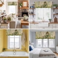 thumbnail image 5 of Spring Flowers Valance Curtain for Windows Vintage Bird House Fence White Daisy Leaf Linen Texture Rod Pocket Curtain Valances Short Window Treatments for Kitchen Bathroom Laundry 60 x 18 Inch, 5 of 9