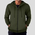 thumbnail image 2 of PEASKJP Sweat à Capuche à Fermeture à Glissière à Manches Longues Décontracté pour Hommes Automne et Hiver (Vert, m), 2 of 5