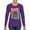 Purple, variant on Dean Russo Cosmic Trash Panda Animal Lover Womens Graphic Long Sleeve T-Shirt, Red, X-Large