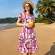 thumbnail image 4 of Balery Cute Girl Vestidos sueltos de manga corta para mujer, vestidos de verano 2025, vestidos casuales de corte A con vuelo., 4 of 6