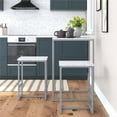 thumbnail image 3 of Novogratz Bungalow Bar Height 3-Piece Pub Table and Stools Set with Wood Tabletop and Metal Frame, Gray/White Terrazzo Top, 3 of 9