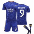 thumbnail image 1 of Real Madrid Borta Kungliga Fotbollsdräkter Fotbollströja T-shirt 22/23 Vuxna barn - stock 9 Benzema S, 1 of 2