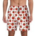 thumbnail image 2 of Goofa Hand Drawn Tomatoes Printed Men's Swim Trunks Board Shorts Quick Dry Mens Swimming Trunks with Compression Liner,Breathable Fit Hawaii Beach Shorts-Medium, 2 of 9