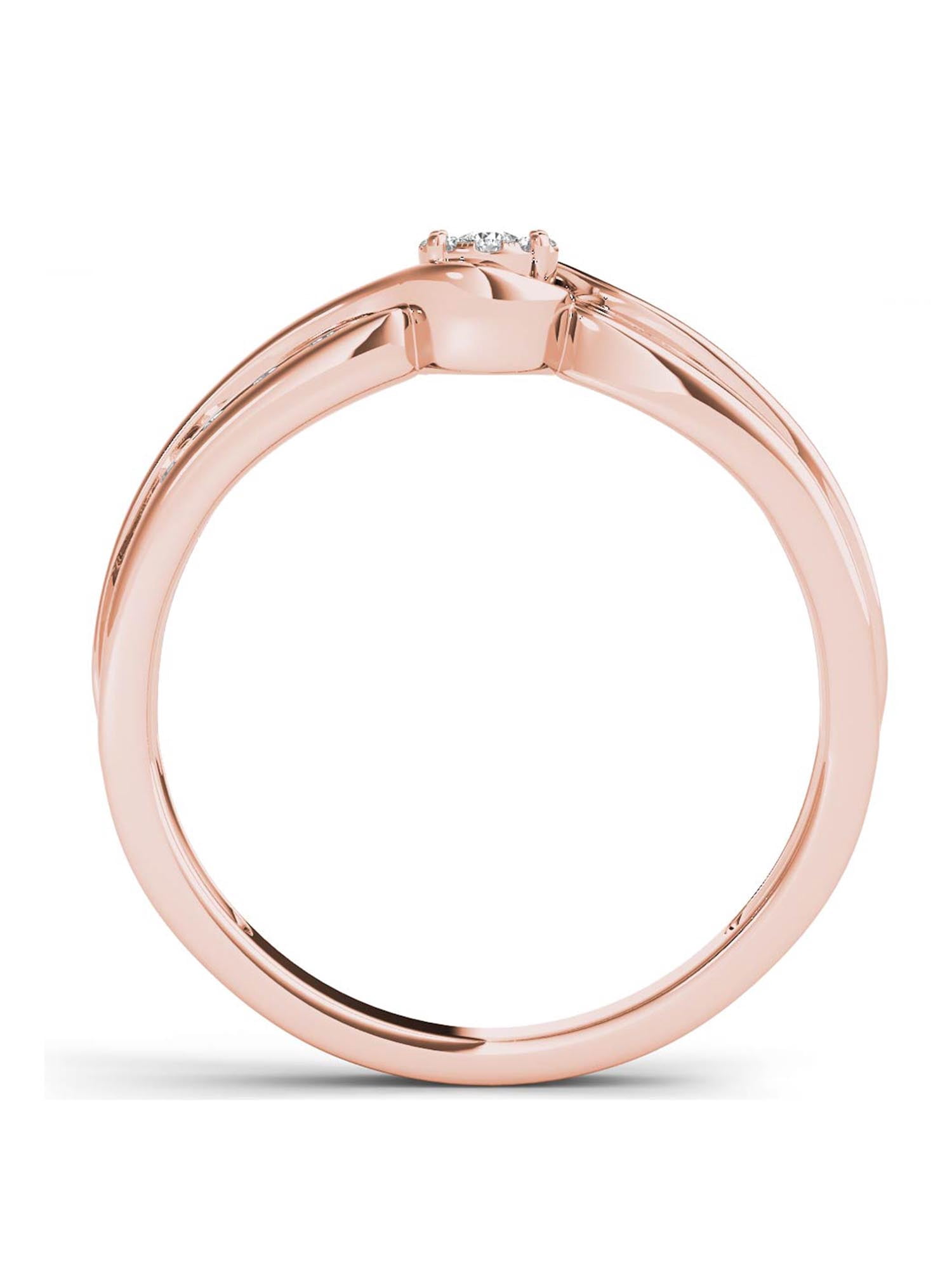 1/10 Carat T.W. Diamond Cluster 10kt Rose Gold Engagement Ring