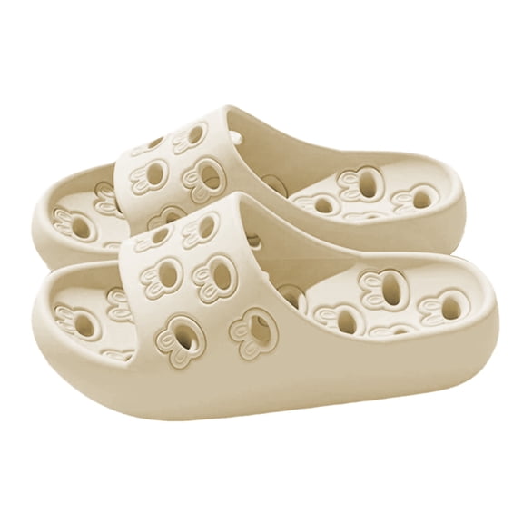 HNMKIU Men's Slippers Bathroom Indoor Outdoor Comfortable Soft Sole Breathable for Home Hotel Use Shower Sandals Men Z03_Beige,8.5