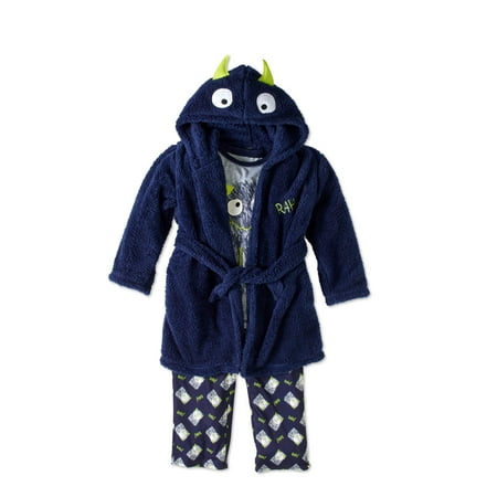Bunz Kidz Boys' Monster Plush Robe And Sleepwear 3Pc Set