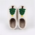 thumbnail image 3 of XIMIN Women Men Xmas Tree Embroidery Halloween Slippers Memory Foam Cozy Plush Slippers House Bedroom Warm Fuzzy Slippers Couple Indoor Hous Slippers, 3 of 5