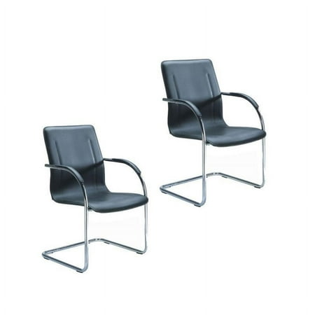 UPC: 0751118953022 | Boss Chrome Guest Chair with Chrome Frame and Black Vinyl (Set of 2)