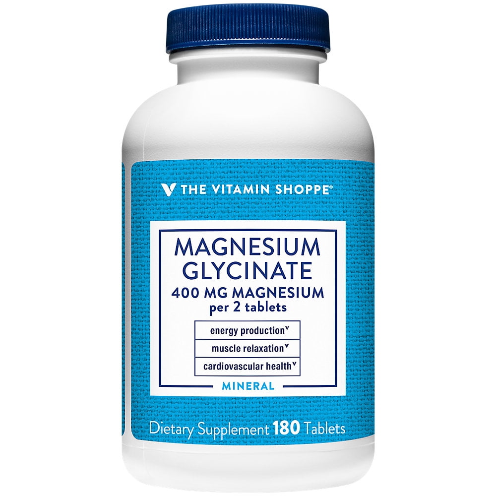 The Vitamin Shoppe Magnesium Glycinate 400MG, Supports Energy
