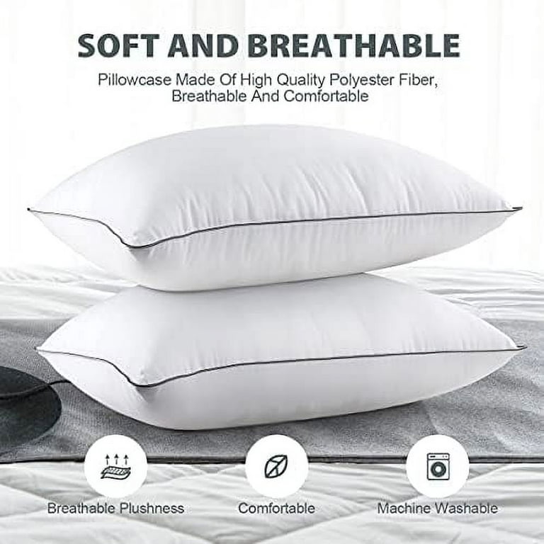 Bed Pillows For Sleeping，Luxury Hotel Collection Pillows,Down Alternative  Gel Fluffy Cooling Pillow,Queen Size (20X30) Set Of 2，Soft And Supportive  Pillows For Back, Stomach Or Side Sleepers,White 