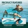 thumbnail image 4 of Kuoser Dog Life Jacket, Dog Life Vest with High Flotation for Swimming Boating, Pet Safety Life Preserver for Small Dogs, Green, XS, 4 of 9