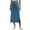 Blue, variant on Women’s Midi Skirt with Elastic Waistband Drawstring and Side Slit Casual Straight Fit Soft Fabric Suitable for Daily Wear Navy S