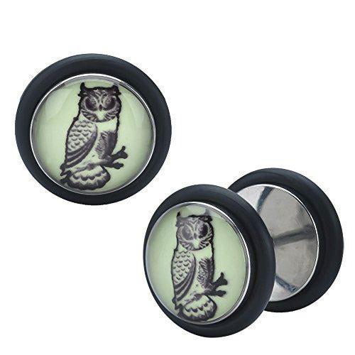Pierced Owl 18GA Glow in The Dark Fake Taper Earrings