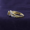 thumbnail image 3 of AFFY Swirl Bypass Ring for Women, 0.20CT Round Natural Diamond 14K Yellow Gold over Silver-11.5, 3 of 5