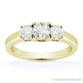 thumbnail image 2 of Round Cut Charles & Colvard Forever ONE Moissanite 3-Stone Engagement Ring in 14k Yellow Gold, 2 of 4