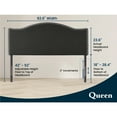 thumbnail image 5 of Queen Size Upholstered Nail Trim Head Headboard, 12 Adjustable Positions, Wall Mounted Linen Fabric Headboard in Dark Gray, 5 of 10