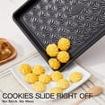thumbnail image 3 of Nonstick Cookie Sheet Set of 3, Half/Quarter/Jelly Roll Pans, Floral Swirl Texture, Heavy Duty 0.8mm, 3 of 8