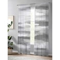 thumbnail image 4 of Sheer Curtains 84 Inches Long, Gray White Light Filtering Window Curtains for Living Room, Vintage Country Abstract Gradient Mottled Rod Pocket Voile Sheer Curtain Drapes, 52"W x 84"L, 2 Panels, 4 of 8