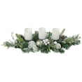 thumbnail image 3 of Northlight Frosted Pine and Pinecones with Laced Ornaments Christmas Triple Candle Holder - 32", 3 of 5