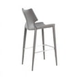 thumbnail image 3 of Modrest Hayes 29.5" Eco-Leather & Stainless Steel Bar Stool in Gray (Set of 2), 3 of 3