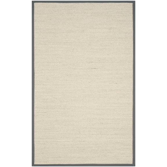 SAFAVIEH Natural Fiber Kentigern Border Seagrass Area Rug, Marble/Dark Grey, 2'6" x 4'