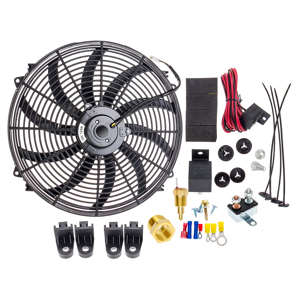 Mounting Kit Dual 9" Universal Curved S-Blade Electric Radiator Cooling Fan