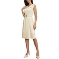 thumbnail image 4 of Work Dress for Women Elegant V Neck Sleeveless Belted Office Business Sheath Dresses XS Apricot, 4 of 6