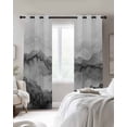 thumbnail image 3 of Black Ombre Mountain Blackout Curtains, Light Blocking Print Window Curtains, Nature Abstract Art Marble Gradient Thermal Insulated Window Drapes for Living Room 2 Panels, 84"W x 63"L, 3 of 9