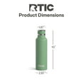 thumbnail image 6 of RTIC 20 oz Ceramic Lined Insulated Journey Water Bottle, Leak-Proof Lid, Sage, 6 of 10