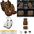 thumbnail image 4 of Yuyamidu Maple Leaves Car Seat Cover Full Set Non Slip Car Floor Mats Steering Wheel Cover Seatbelt Pad Gear Shift Cover Hand Brake Cover Cup Coaster Auto Interior Accessories Set of 15, 4 of 6
