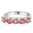 thumbnail image 4 of Pompeii 1Ct TW Five Stone Pink Diamond Wedding Ring Lab Grown Band 14k White Gold, 4 of 4