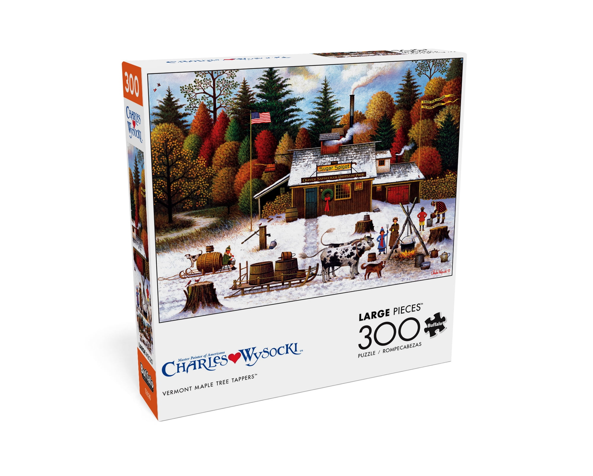 Buffalo Games 300-Piece Charles Wysocki Vermont Maple Tree Tappers Jigsaw Puzzle