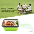 thumbnail image 1 of Lunch Box 600ml Silicone Collapsible Portable Lunch Box Bowl Folding Food Storage Container(Green), 1 of 7