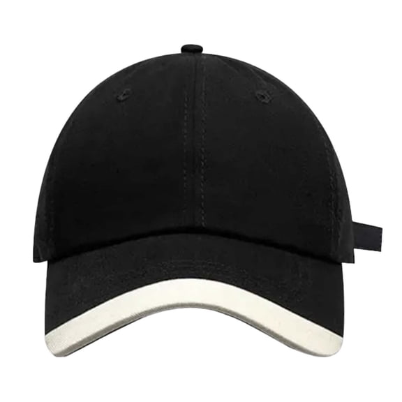 MIASHUI Men's Retro Wide Brim Baseball Cap for Sun Protection, Color Block Design for Style, Adjustable Fit for Outdoor and Casual Wear Black