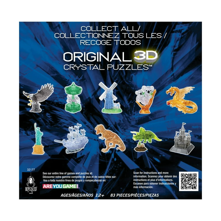 BePuzzled 3D Crystal Puzzle - Carousel (Green/White): 83 Pcs