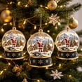 thumbnail image 3 of Christmas Snow Globe Ornament Cabin Scene Hanging Tree Pendant Decor, 3 of 6