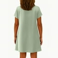 thumbnail image 4 of Casual Dresses For Women, Linen Casual V Neck Button Front Short Sleeve Loose Fit Sundress Midi Beach Party Green Bridesmaid Dress Red Women Flowy Dress 2025 Dresses Cocktail (L, Mint Green) ZMTing, 4 of 4