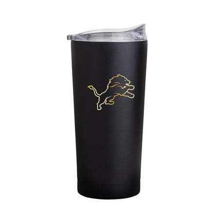 Logo Brands 611-S20PT-BLK-71 20 oz Detroit Lions Black Foil Powder Coat Tumbler