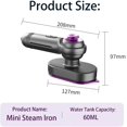 thumbnail image 2 of Mini Steam Iron For Clothes, Crisp Clothes In Minutes, No Board Needed, Travel Steamer Portable Mini, Garment Steamer Handheld, Fast‑Heat, With 90° Rotatable Handle, Quick Wrinkle Removal (Gray), 2 of 7