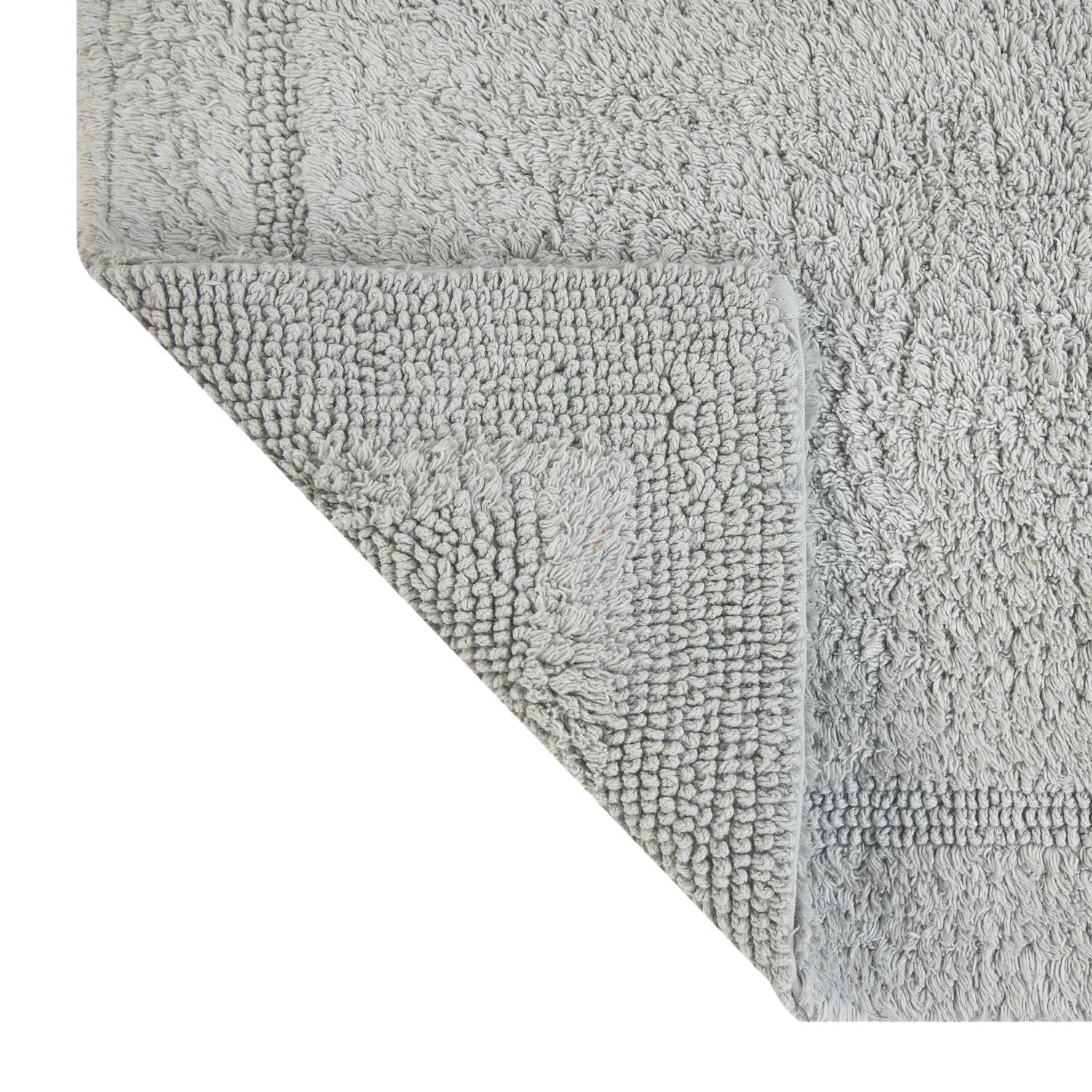 Better Homes & Gardens Cotton Reversible Bath Rug, Soft Silver, 17" x 24", 100% Cotton, 17"x24"