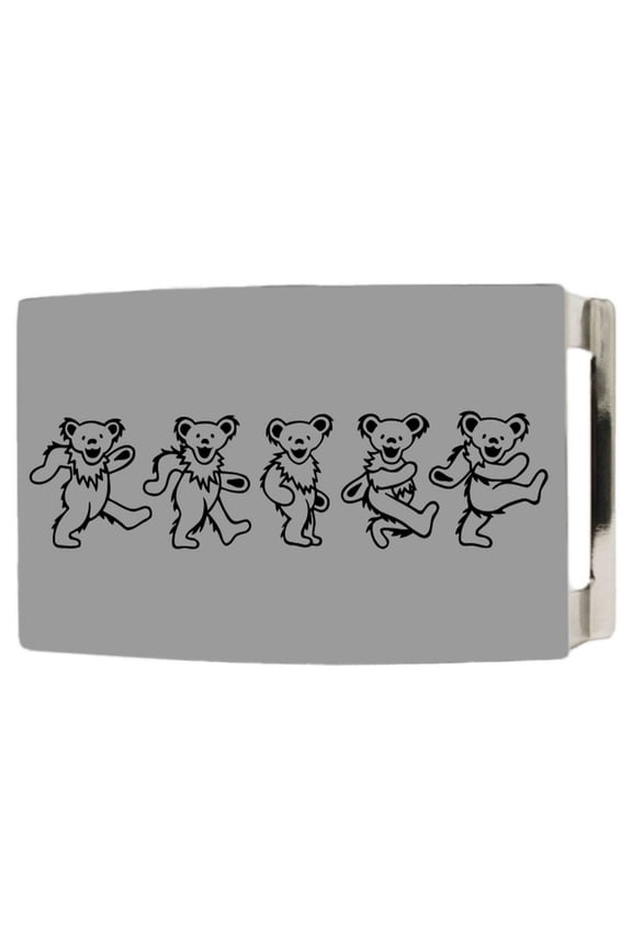 Grateful Dead Psychedelic Rock Band Grey Dancing Bears Rockstar Belt Buckle